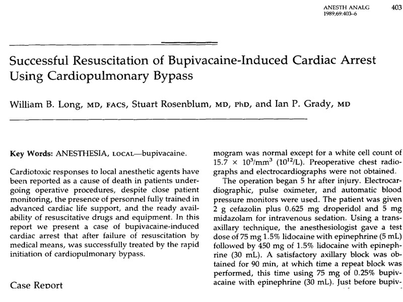 CBP in Resus from LA toxicity